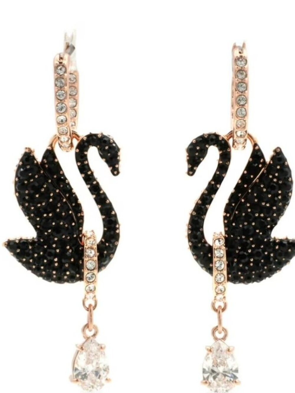 Swarovski Black Swan Drop Earrings